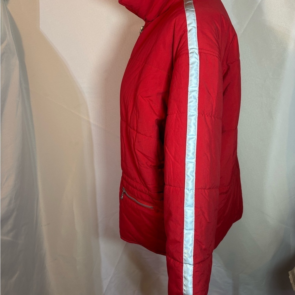 Vintage LIZ CLAIBORNE Women’s Red Puffer Jacket Size M Petite - Picture 3 of 9